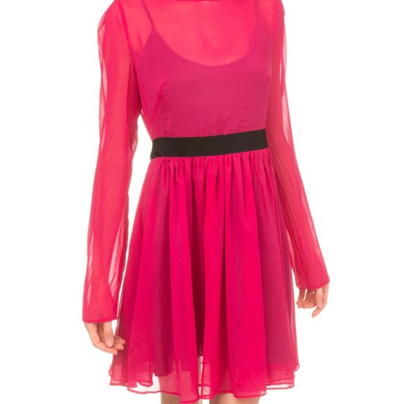 RRP €380 MARCO BOLOGNA Silk Fit & Flare Dress Sz44 - Picture 1 of 8